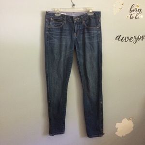 Gap 1969 Jeans Size 25/0 Always Skinny Zipper on Ankle Denim Festival Moto